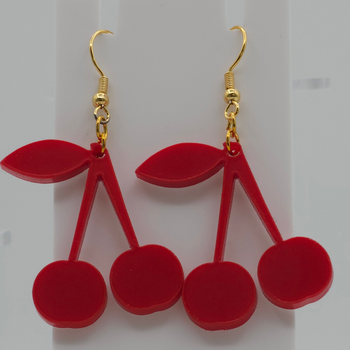 Red/White Acrylic Earrings (white on the backside)