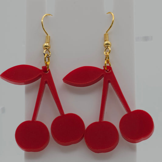 Red/White Acrylic Earrings (white on the backside)