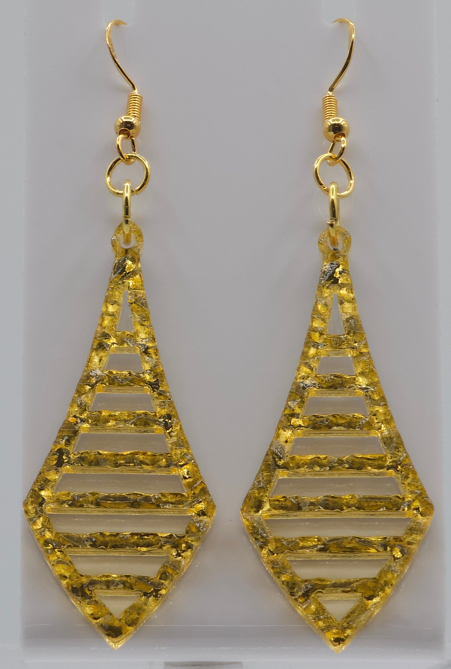 Gold Flakes Acrylic Earrings