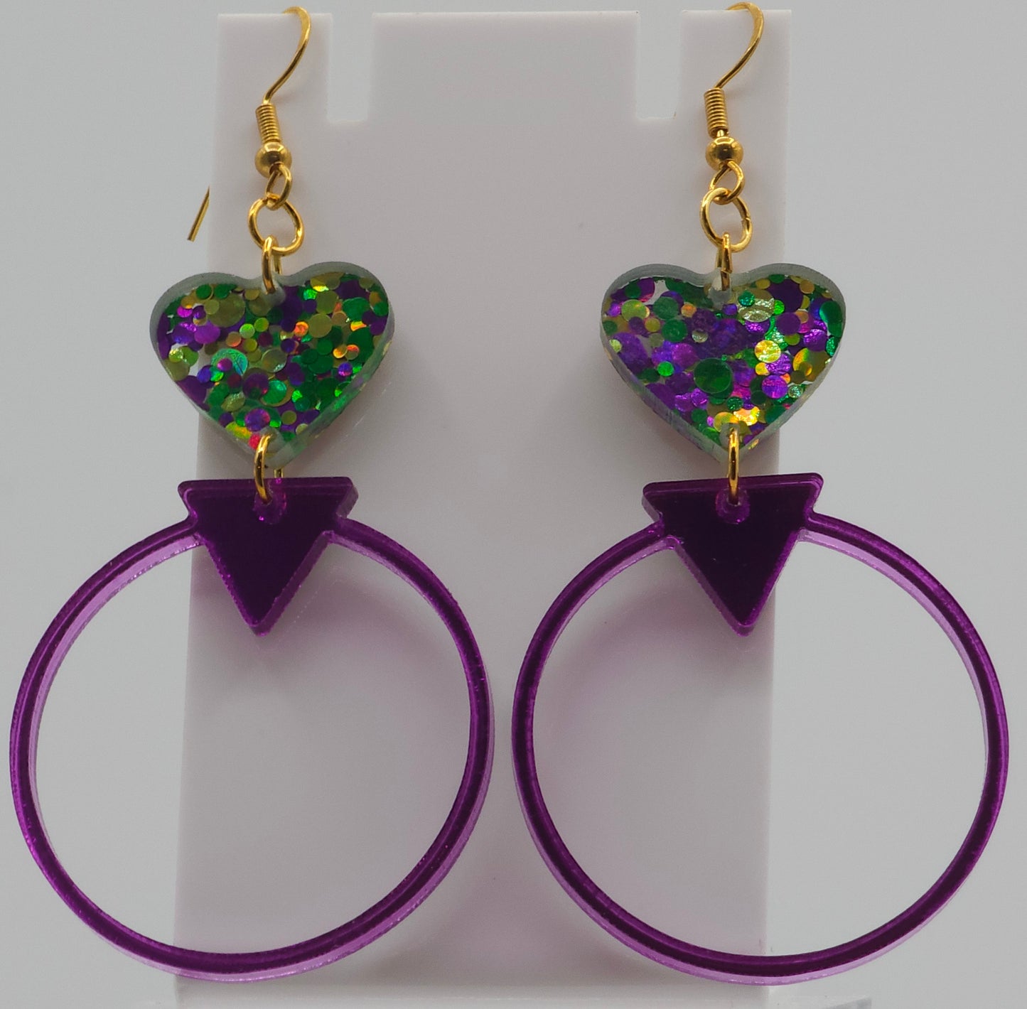 Vibrant Purple Mardi Gras Acrylic Earrings