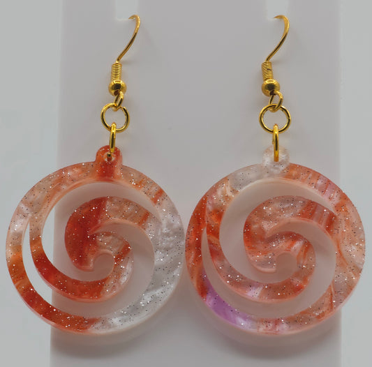 Orange Creamsicle Acrylic Earrings