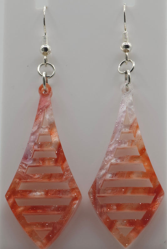 Orange Creamsicle Acrylic Earrings