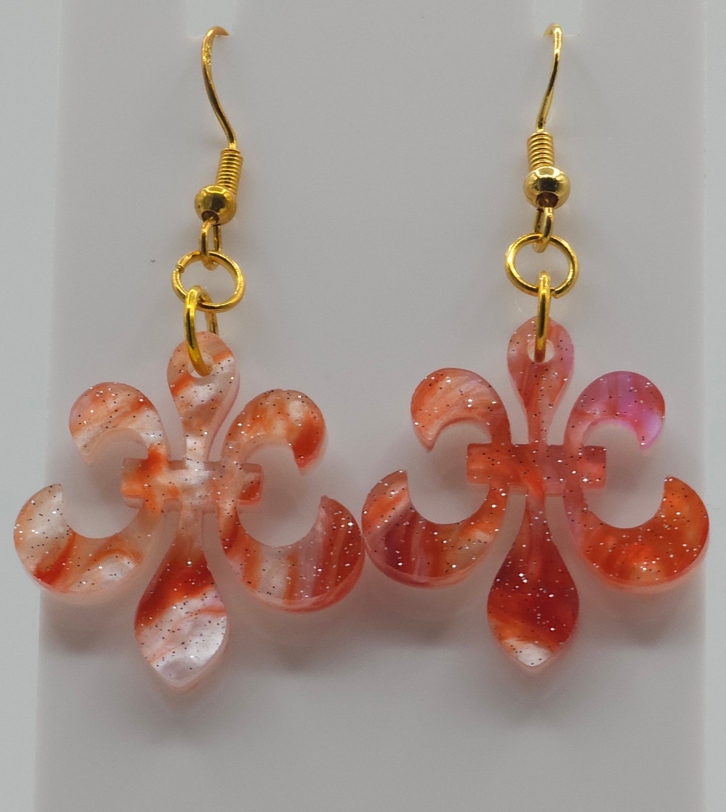 Orange Creamsicle Acrylic Earrings