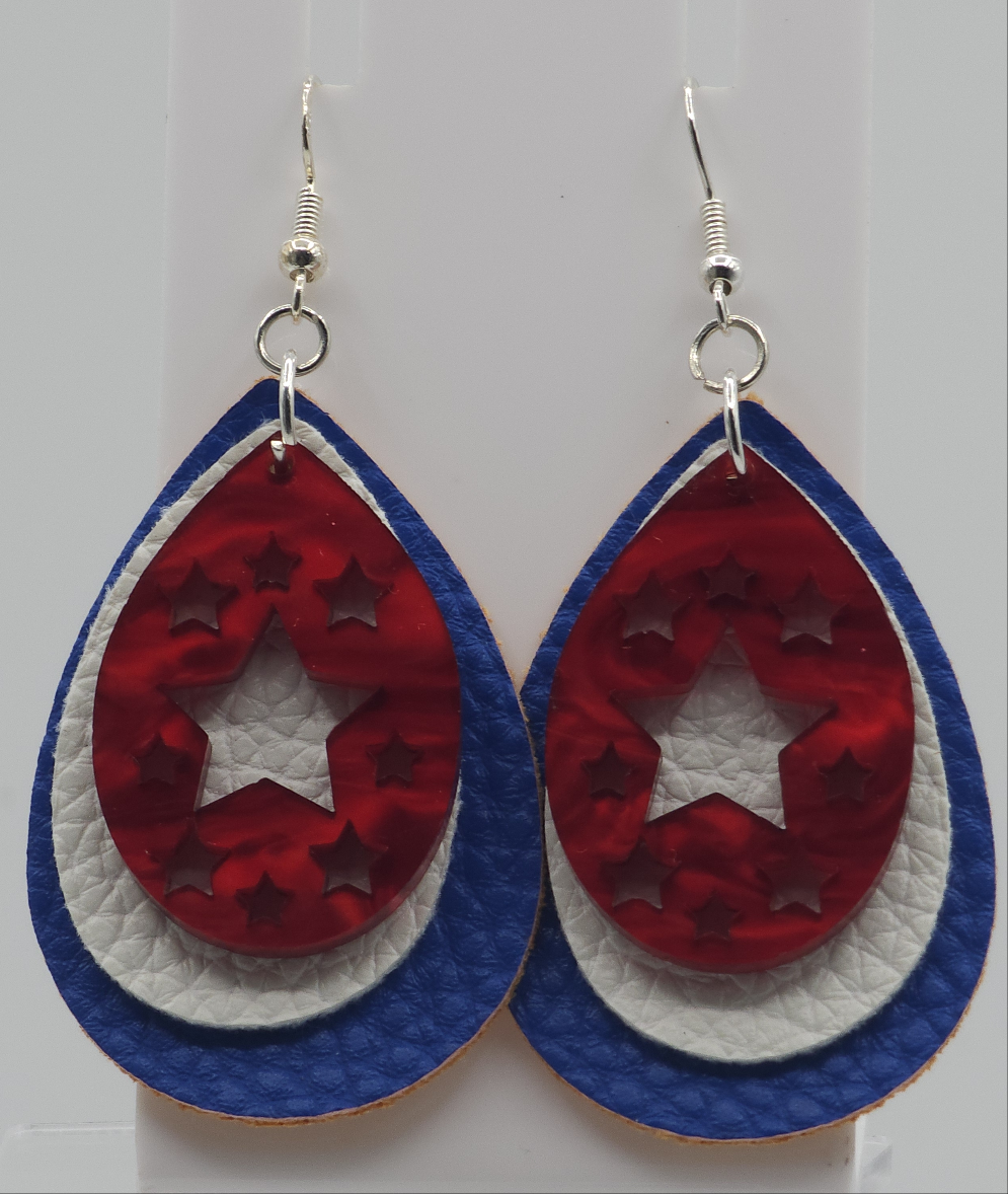 Patriotic Acrylic Earrings