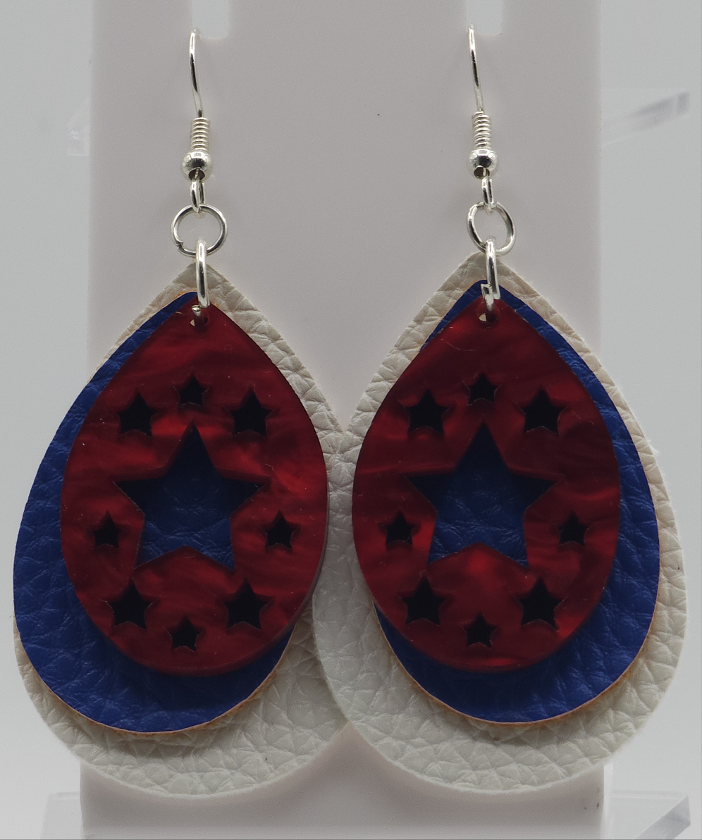 Patriotic Acrylic Earrings