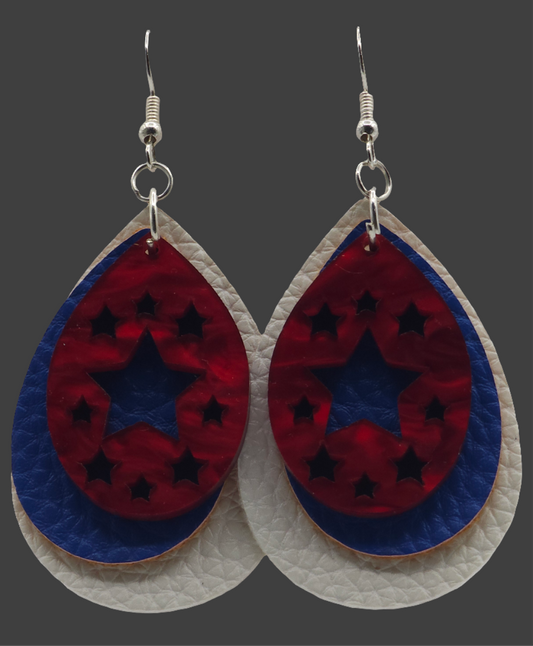 Patriotic Acrylic Earrings