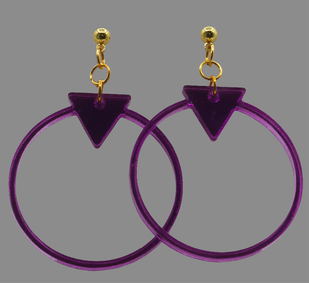 Vibrant Purple Acrylic Earrings