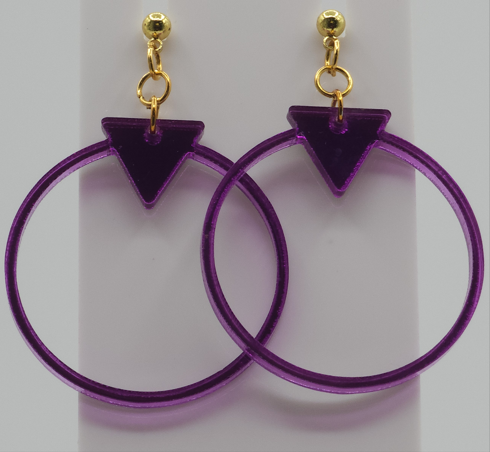 Vibrant Purple Acrylic Earrings