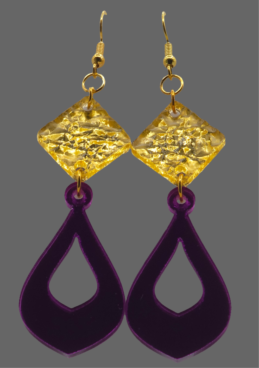 Vibrant Purple Acrylic Earrings