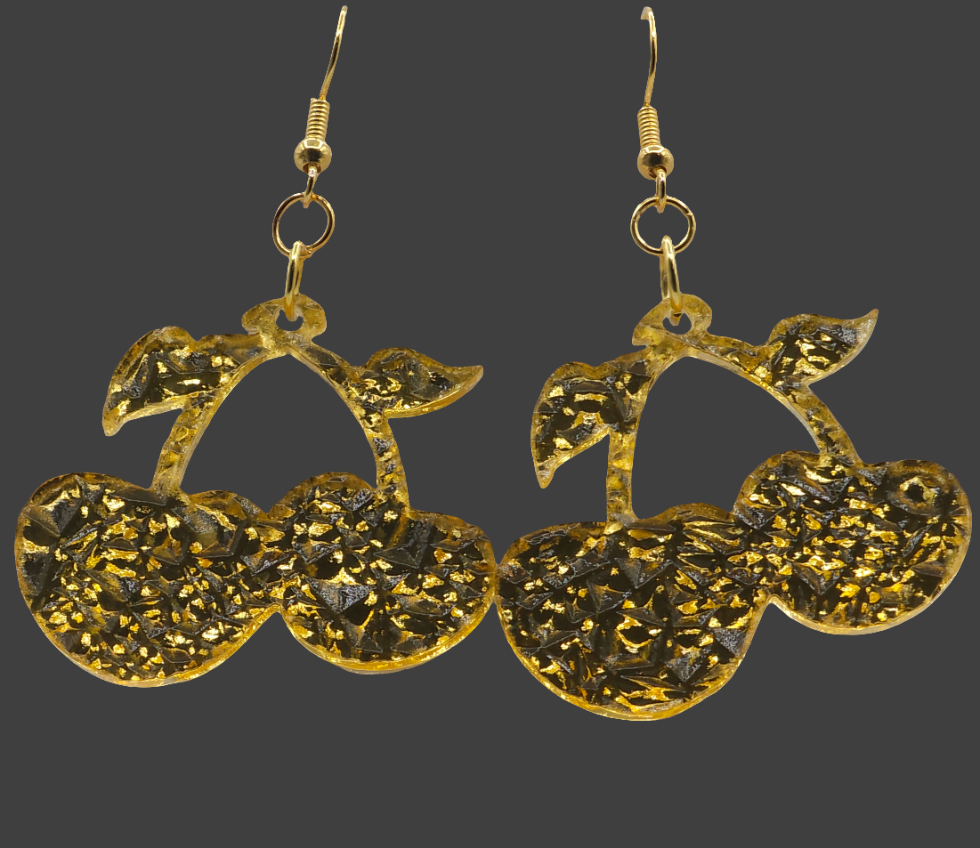 Gold Flakes Acrylic Earrings