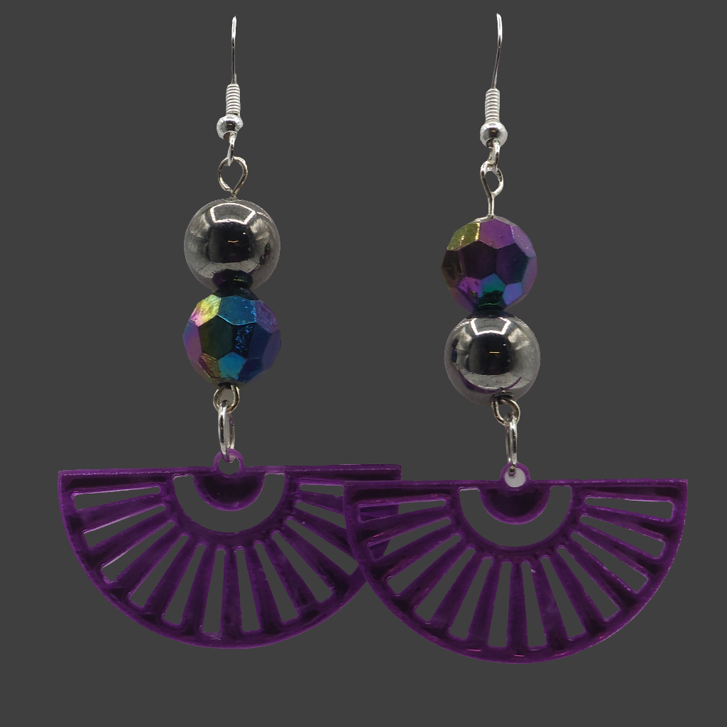 Vibrant Purple Acrylic Earrings