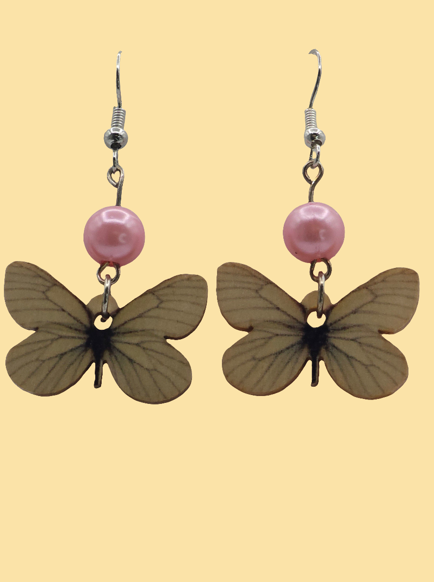 Butterfly Wood Earrings