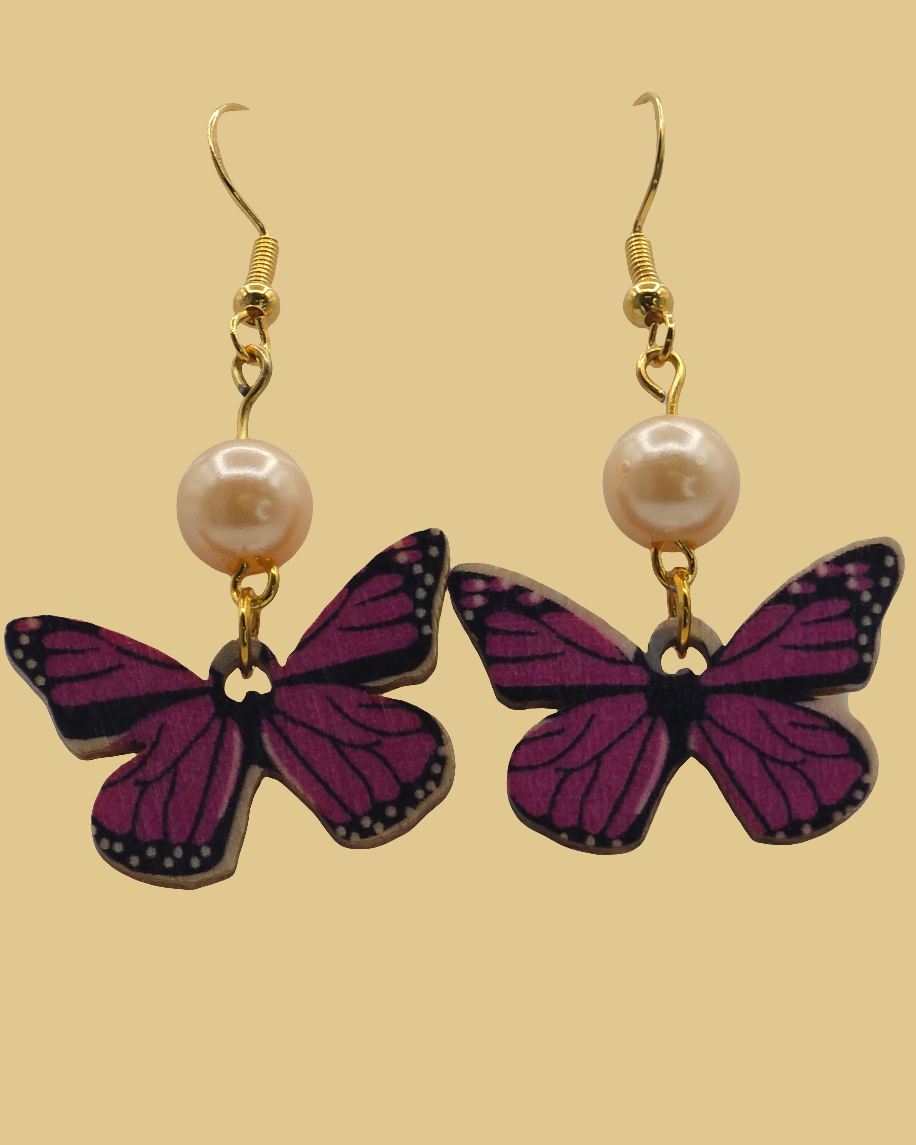 Butterfly Wood Earrings