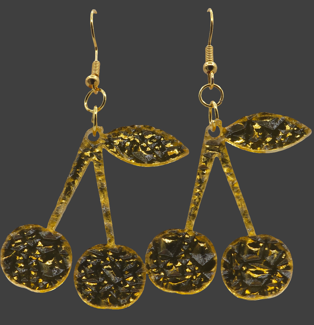 Gold Flakes Acrylic Earrings