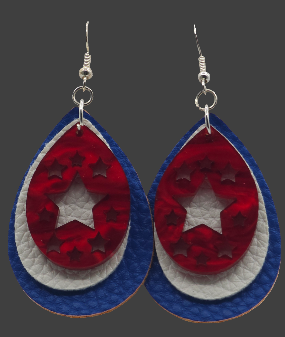 Patriotic Acrylic Earrings