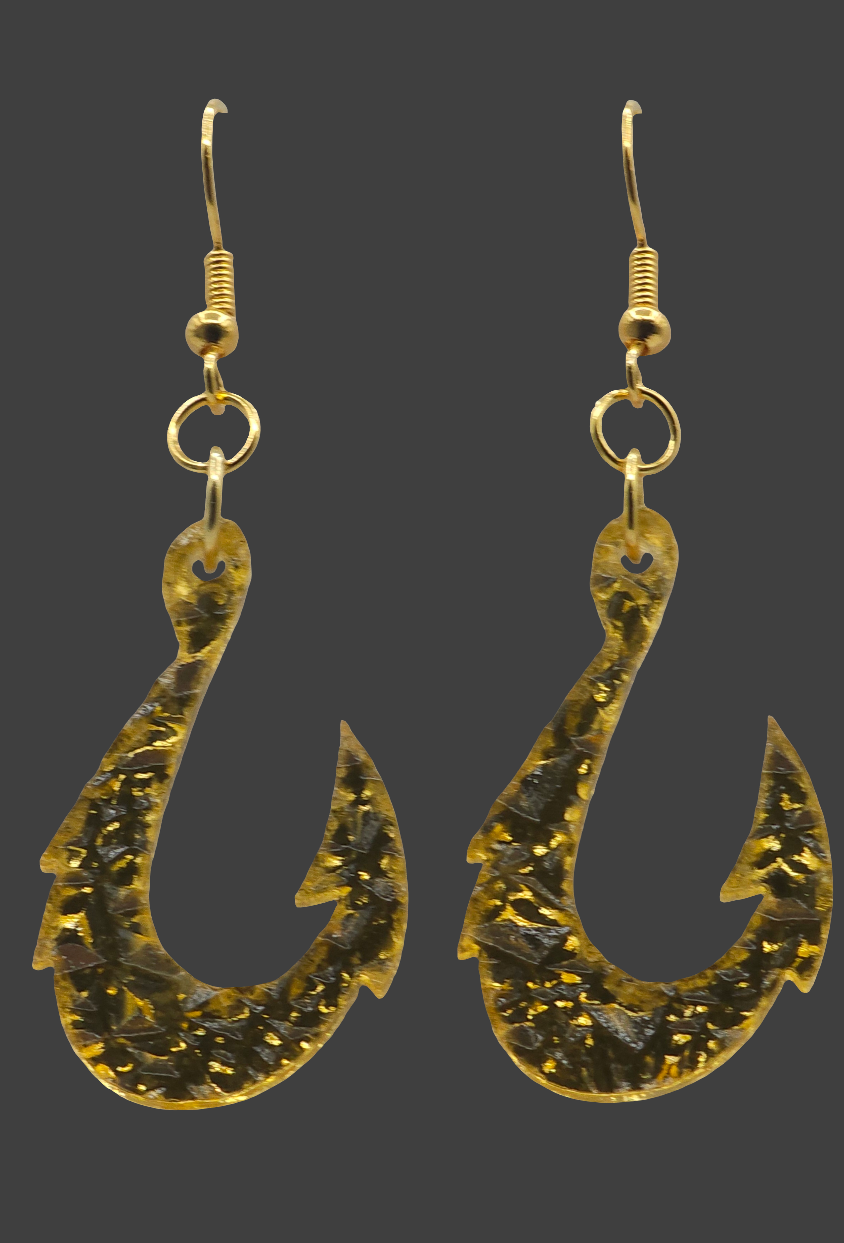 Gold Flakes Acrylic Earrings